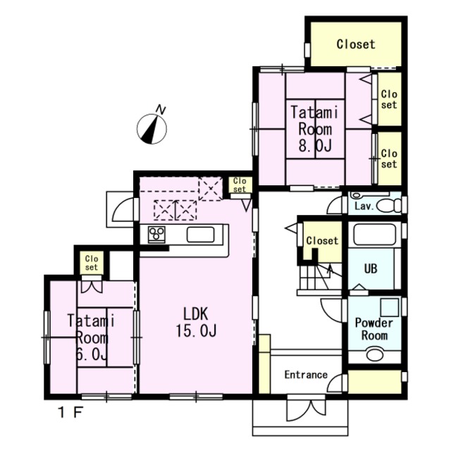 部分共有型二世帯住宅の間取り図1F