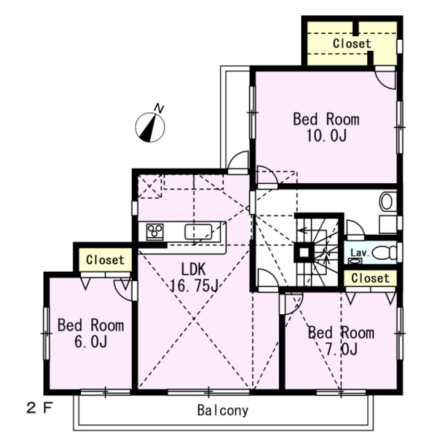 部分共有型二世帯住宅の間取り図2F