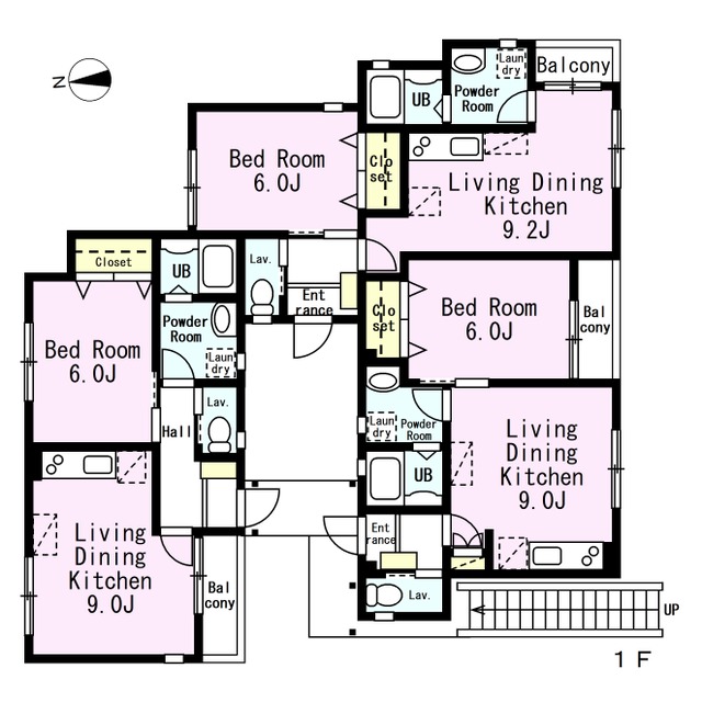 住宅ローンを組めない賃貸併用住宅の間取り図1F